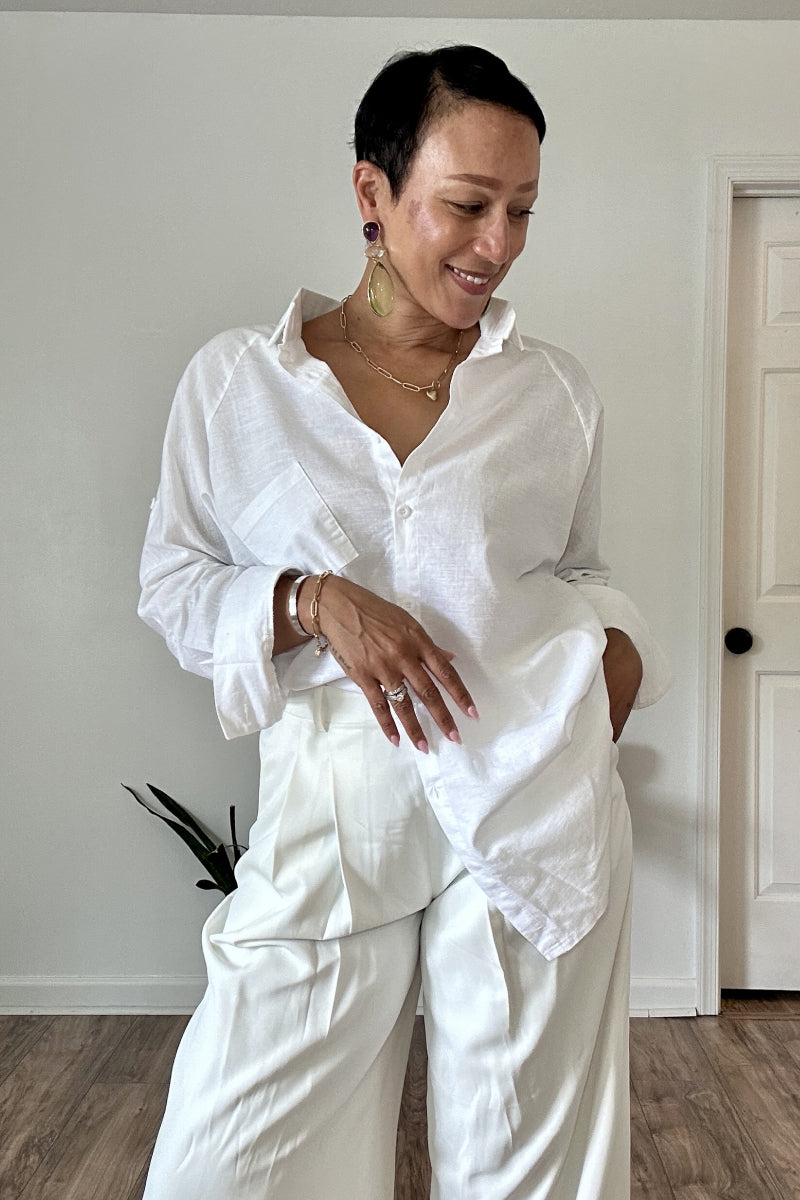 Oversized Cotton Linen Shirt