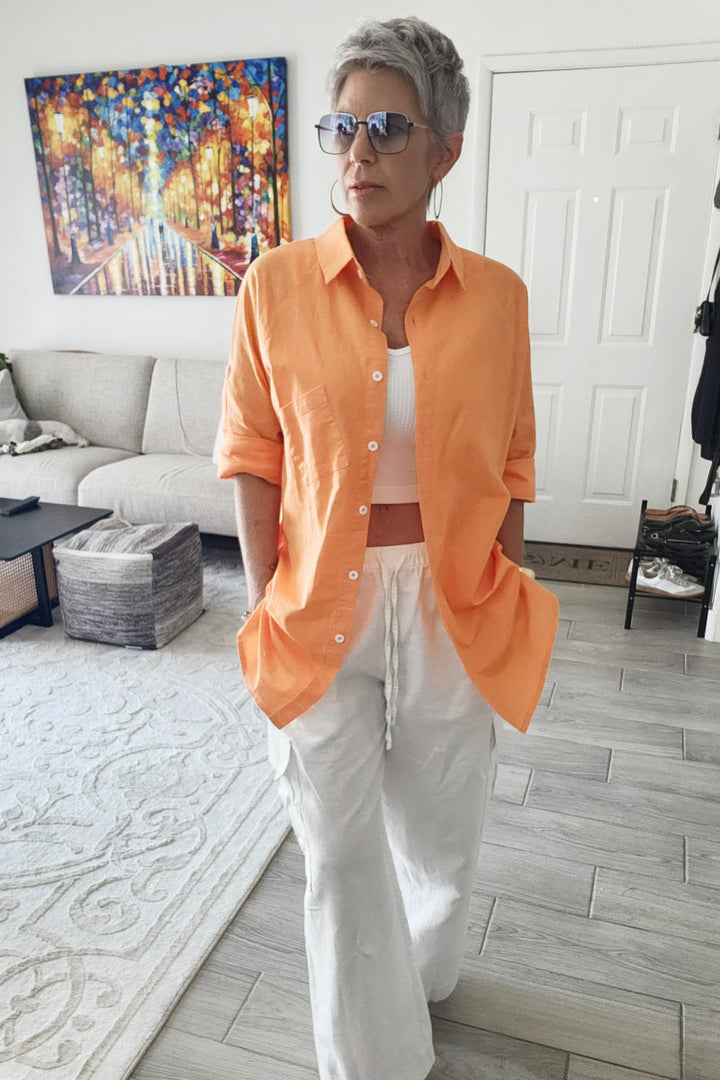 Oversized Cotton Linen Shirt
